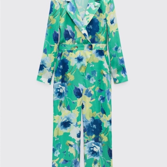 NWT Zara floral jumpsuit size XS - Picture 4 of 13